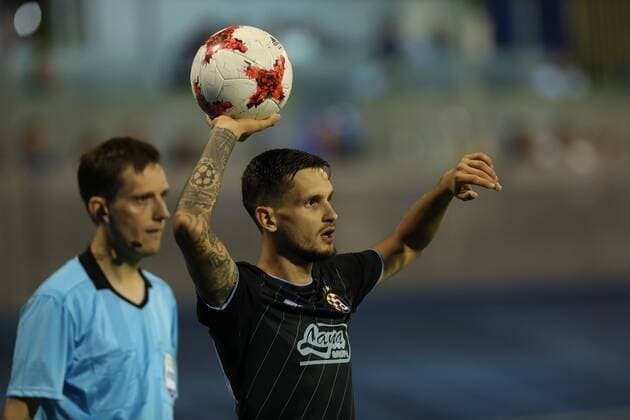 Zagreb, 14.8.2018. - Stadium Maksimir, UEFA Champions League 2018 2019. Third Qualifying Round. GNK Dinamo (dark-blue) - FC Astana (yellow) 1:0 Petar Stojanovic (30) 