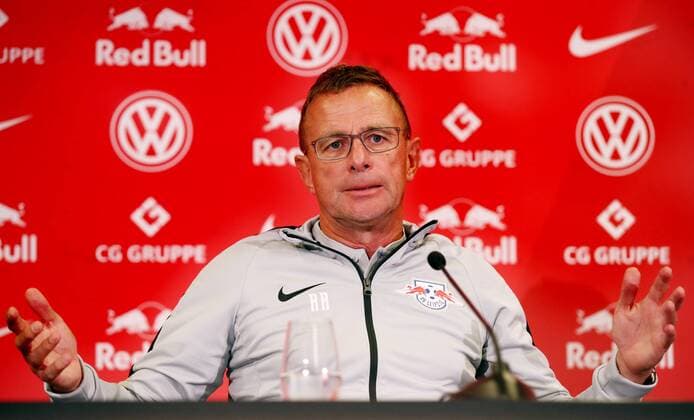 RB Leipzig - PK Euro League Quali Leipzig, 15.08.2018, RB Leipzig Akademie, Fussball, Qualifikation zur UEFA Europa League , PK am Vortag des Spiels Uni Craiova (ROU) vs. RB Leipzig (GER) , Im Bild: Ralf Rangnick, RB Leipzig Cheftrainer und Sportdirektor ,