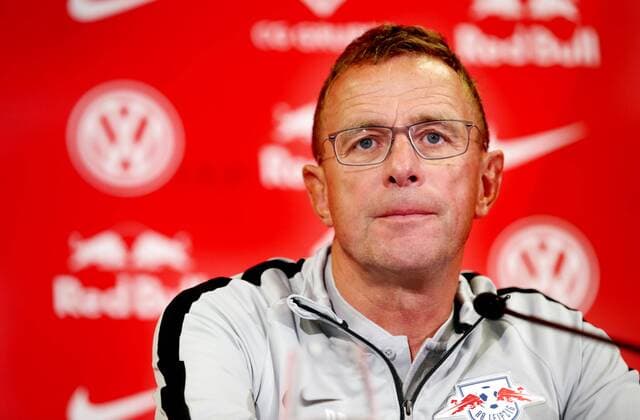RB Leipzig - PK Euro League Quali Leipzig, 15.08.2018, RB Leipzig Akademie, Fussball, Qualifikation zur UEFA Europa League , PK am Vortag des Spiels Uni Craiova (ROU) vs. RB Leipzig (GER) , Im Bild: Ralf Rangnick, RB Leipzig Cheftrainer und Sportdirektor ,