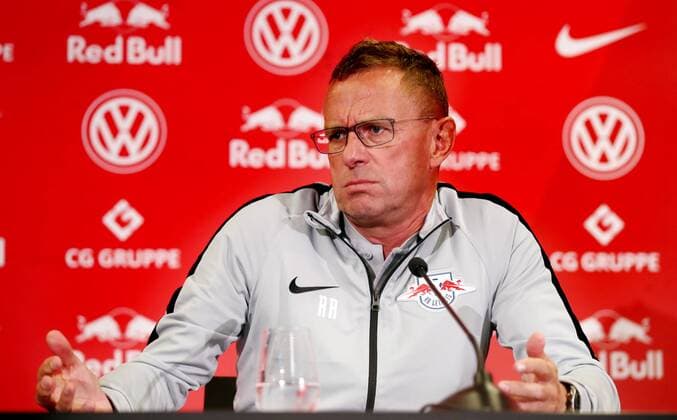 RB Leipzig - PK Euro League Quali Leipzig, 15.08.2018, RB Leipzig Akademie, Fussball, Qualifikation zur UEFA Europa League , PK am Vortag des Spiels Uni Craiova (ROU) vs. RB Leipzig (GER) , Im Bild: Ralf Rangnick, RB Leipzig Cheftrainer und Sportdirektor ,