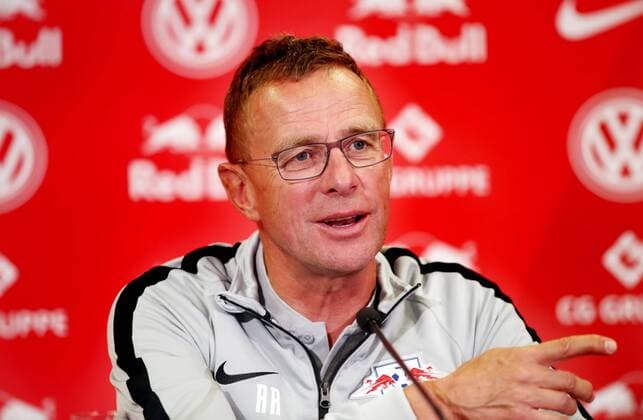 RB Leipzig - PK Euro League Quali Leipzig, 15.08.2018, RB Leipzig Akademie, Fussball, Qualifikation zur UEFA Europa League , PK am Vortag des Spiels Uni Craiova (ROU) vs. RB Leipzig (GER) , Im Bild: Ralf Rangnick, RB Leipzig Cheftrainer und Sportdirektor ,