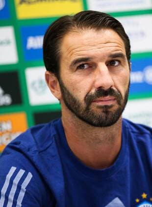 SOCCER - EL, Rapid vs Bratislava VIENNA,AUSTRIA, 15.AUG.18 - SOCCER - UEFA Europa League, SK Rapid Wien vs Slovan Bratislava, preview, press conference PK Pressekonferenz Bratislava. Image shows head coach Martin Sevela (Slovan). Keywords: Wien Energie. GEPAxpictures xPhilippxBrem