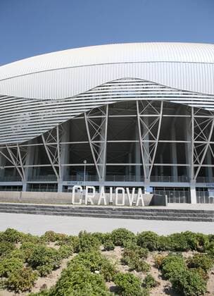 Craiova - RB Leipzig Fussball Euro League Quali Craiova, 16.08.2018, Stadionul Ion Oblemenco, Fussball, UEFA EURO EM Europameisterschaft Fussball League , Qualifikation, 3.Runde, Rückspiel, CS Universitatea Craiova vs. RB Leipzig , Im Bild; Stadionansicht, Aussenansicht ,