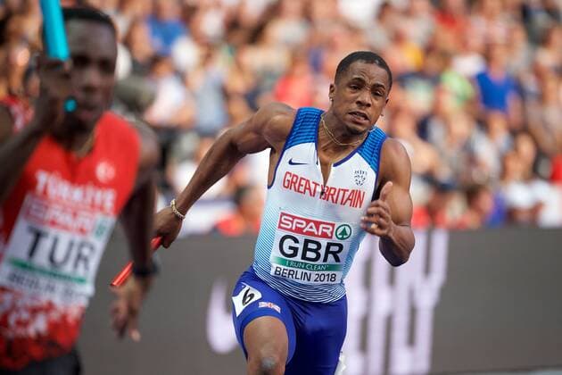 Leichtathletik Berlin 12.08.2018 Europameisterschaften EM European Athletics Championships Day 6 4x100 m Männer CHIJINDU UJAH (GBR)