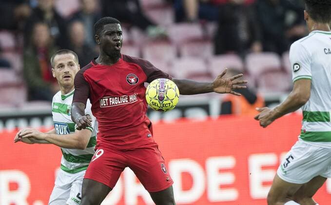Mayron George (FC Midtjylland - 19) maalscorer til 1 - 0 UEFA Europa League FC Midtjylland - The New Saints - MCH Arena Herning - Torsdag den 16 august 2018.. , Herning Denmark  Copyright: ClausxFisker ClausxFiskerx cop105 spdk20180816-195928-L
