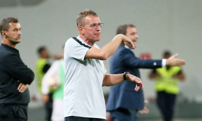 Craiova - RB Leipzig Fussball Euro League Quali Craiova, 16.08.2018, Stadionul Ion Oblemenco, Fussball, UEFA EURO EM Europameisterschaft Fussball League , Qualifikation, 3.Runde, Rückspiel, CS Universitatea Craiova vs. RB Leipzig , Im Bild; Cheftrainer Ralf Rangnick, RB Leipzig. ,