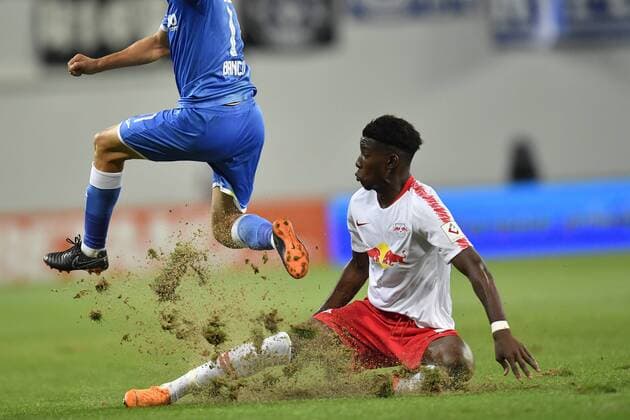 Sport Bilder des Tages U Craiova 1984 Club Sportiv - RB Leipzig RB Leipzig s Nordi Mukele in action during during UEFA Europa League 2018 2019, Third Qualifying Round, 2st leg match between U Craiova 1984 Club Sportiv vs RB Leipzig on Ion Oblemenco Stadium, Craiova Romania, 16 August 2018 Copyright: xAlexxNicodimx