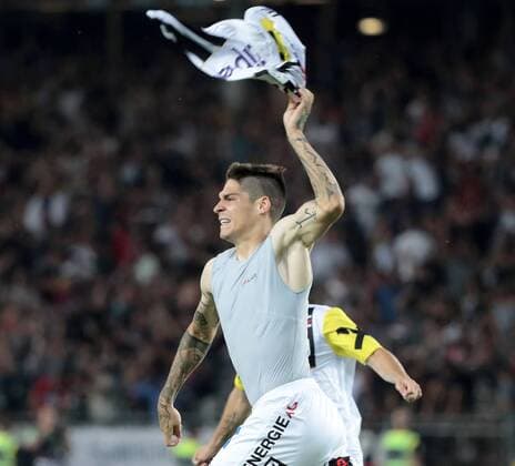SOCCER - EL, LASK vs Besiktas LINZ,AUSTRIA,16.AUG.18 - SOCCER - UEFA Europa League, LASK Linz vs Besiktas Istanbul. Image shows the rejoicing of Dominik Frieser (LASK). GEPAxpictures xWalterxLuger