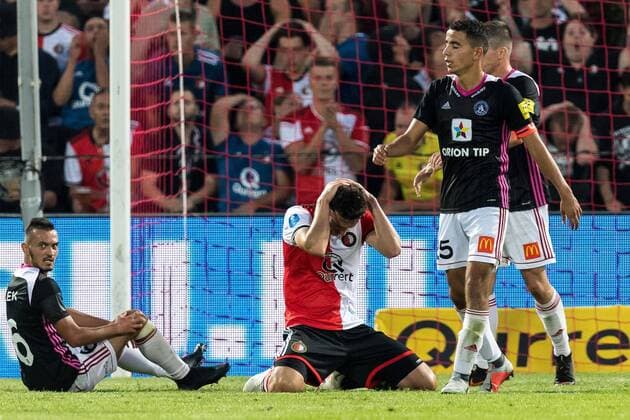 Eric Botteghin of Feyenoord during the UEFA Europa League third round qualifying second leg match between Feyenoord Rotterdam and AS Trencin at De Kuip on August 16, 2018 in Rotterdam, The Netherlands UEFA Europa League 2018 2019 xVIxVIxImagesx xGerritxvanxKeulenxIVx 11791914