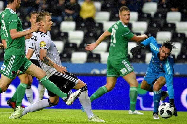UEFA Europa League Third Qualifying Round Second Leg, Lerkendal Stadion, Trondheim, Norway 16 8 2018 Rosenborg vs Cork City Rosenborg s Alexander Soderlund scores his sides second goal Alexander Soderlund scores his sides second goal 16 8 2018  Copyright: x©INPHO OlexMartinxWoldx td161794
