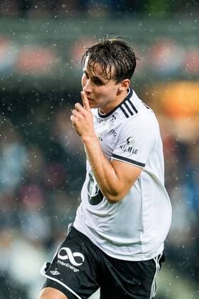 180816 Anders Trondsen of Rosenborg celebrates the 3-0 goal in the Europa League qualification match between Rosenborg and Cork City on August 16, 2018 in Trondheim. Photo: Jon Olav Nesvold BILDBYRAN kod JE 160293 Copyright: JONxOLAVxNESVOLD BB180816JE060