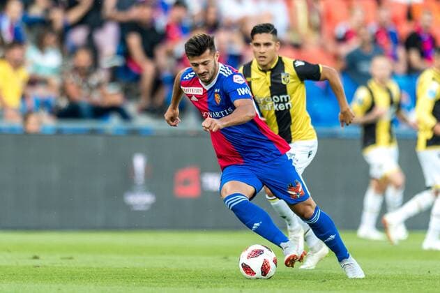 Fussball Europa League - 3.te Qualifikationsrunde - 18 19 - FC Basel 1893 - Vitesse Arnheim - 16-08-2018 Albian Ajeti (FCB 22) am Ball, beim Europa League - Qualifikationsrunde 3 Spiel zwischen dem FC Basel 1893 und Vitesse Arnheim, am Donnerstag, den 16. August 2018 im St. Jakob-Park in Basel. (