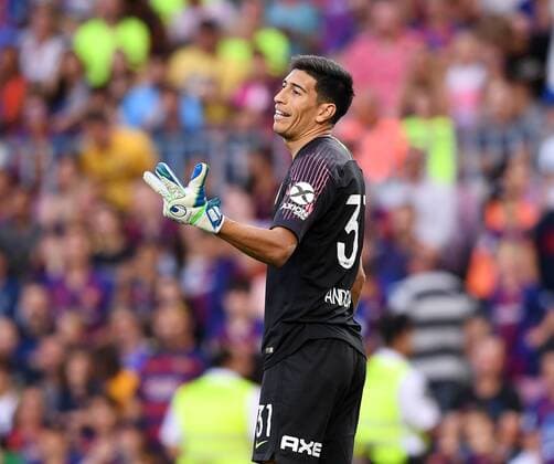 FUSSBALL INTERNATIONAL SAISON 2018 2019 15.08.2018 Joan Gamper Cup 2018 FC Barcelona Barca - Boca Juniors Torwart Esteban Andrada (Boca) *** FOOTBALL INTERNATIONAL SEASON 2018 2019 15 08 2018 Joan Gamper Cup 2018 FC Barcelona Boca Juniors Goalkeeper Esteban Andrada Boca 