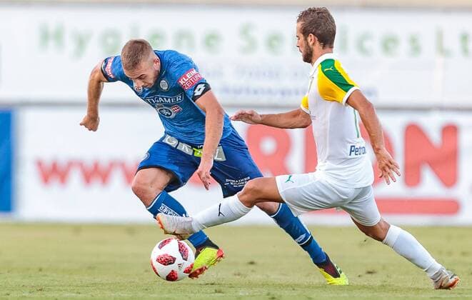 16.08.2018, AEK Arena, Larnaka, CYP, UEFA EL, AEK Larnaka vs SK Puntigamer Sturm Graz, 3. Runde, Rueckspiel , im Bild Sandi Lovric (SK Sturm Graz) during the UEFA Europa League 3rd round, 2nd leg match between AEK Larnaka and FK Puntigamer Sturm Graz at the AEK Arena in Larnaka, Cyprus on 2018 08 16. Larnaka