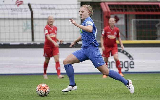 18.08.2018, Hänsch-Arena , Meppen, GER, 2. Bundesliga, Frauen: SV Meppen vs 1. FC Köln. Maike Berentzen (SV Meppen 13), DFL REGULATIONS PROHIBIT ANY USE OF PHOTOGRAPHS AS IMAGE SEQUENCES AND OR QUASI-VIDEO. Meppen Niedersachsen Germany Hänsch-Arena