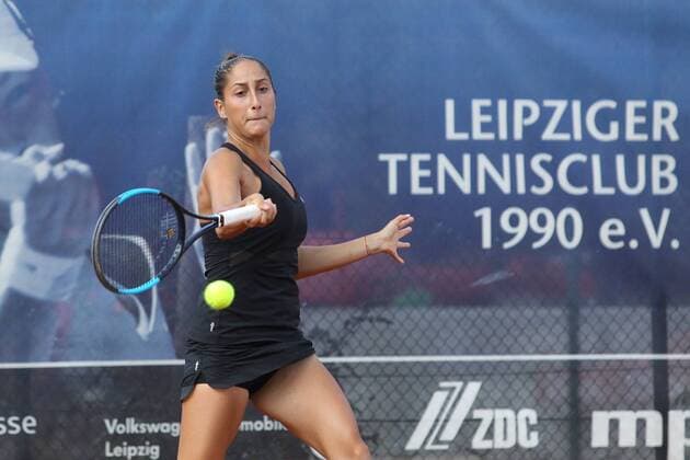 ITF-Tennis, Leipzig Open 2018, Finale Doppel Petra KREJSOVA (CZ) Jesika MALECKOVA (CZ) vs. Cristina DINU (ROU im Bild) Gana POZNIKHIRENKO (UKR), Finale Doppel Final Doubles des ITF Tennisturniers Leipzig Open 2018 am 18.08.2018 beim Leipziger Tennisclub LTC, Nordanlage.