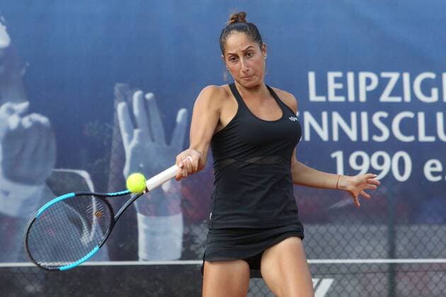 ITF-Tennis, Leipzig Open 2018, Finale Doppel Petra KREJSOVA (CZ) Jesika MALECKOVA (CZ) vs. Cristina DINU (ROU im Bild) Gana POZNIKHIRENKO (UKR), Finale Doppel Final Doubles des ITF Tennisturniers Leipzig Open 2018 am 18.08.2018 beim Leipziger Tennisclub LTC, Nordanlage.