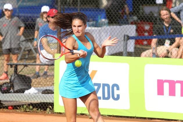 ITF-Tennis, Leipzig Open 2018, Finale Doppel Petra KREJSOVA (CZ) Jesika MALECKOVA (CZ) vs. Cristina DINU (ROU) Gana POZNIKHIRENKO (UKR im Bild), Finale Doppel Final Doubles des ITF Tennisturniers Leipzig Open 2018 am 18.08.2018 beim Leipziger Tennisclub LTC, Nordanlage.