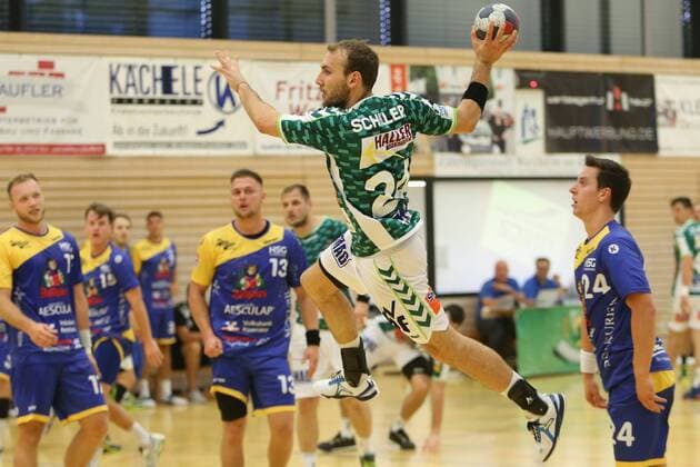 Marc Schiller (FA Goeppingen) DHB Pokal, Erstrundenturnier, Frisch Auf Goeppingen - HSG Konstanz, Germany, Weilheim, Lindachsporthalle, 20180818 DHB Pokal, Erstrundenturnier, Frisch Auf Goeppingen - HSG Konstanz Weilheim Copyright: xBW-Fotox Eibner-Pressefotox EP_bwf