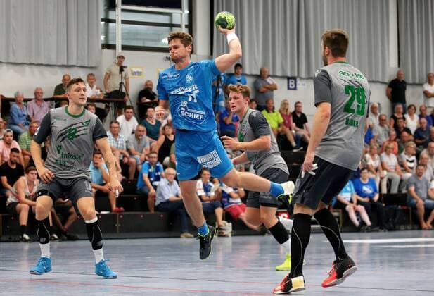 BAU 18.08.2018 Stuttgart Handball TVB 1898 Stuttgart vs. DJK Rimpar Wölfe, David Schmidt (TVB, Mitte)