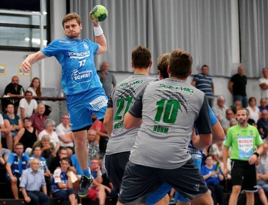 BAU 18.08.2018 Stuttgart Handball TVB 1898 Stuttgart vs. DJK Rimpar Wölfe, David Schmidt (TVB)