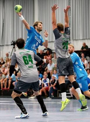 BAU 18.08.2018 Stuttgart Handball TVB 1898 Stuttgart vs. DJK Rimpar Wölfe, Michael Schweikardt (TVB, links)