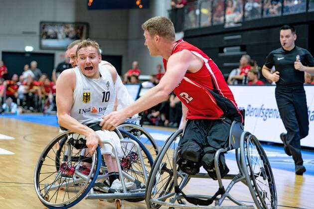 Rollstuhlbasketball WM 2018 in Hamburg - Gruppenphase Männer Deutschland GER gegen Kanada CAN Rollstuhlbasketball WM 2018 in Hamburg - Gruppenphase Männer Deutschland GER gegen Kanada CAN, Hamburg Hamburg Deutschland Edeloptics-Arena