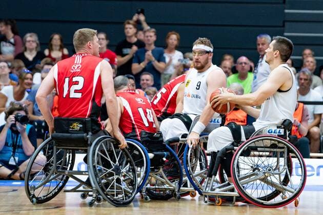 Rollstuhlbasketball WM 2018 in Hamburg - Gruppenphase Männer Deutschland GER gegen Kanada CAN Rollstuhlbasketball WM 2018 in Hamburg - Gruppenphase Männer Deutschland GER gegen Kanada CAN, Hamburg Hamburg Deutschland Edeloptics-Arena