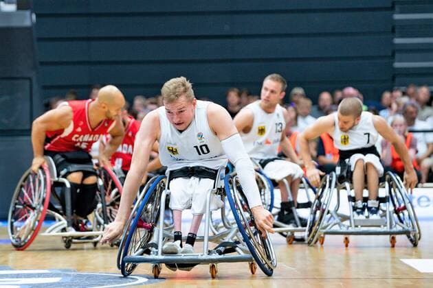 Rollstuhlbasketball WM 2018 in Hamburg - Gruppenphase Männer Deutschland GER gegen Kanada CAN Rollstuhlbasketball WM 2018 in Hamburg - Gruppenphase Männer Deutschland GER gegen Kanada CAN, Hamburg Hamburg Deutschland Edeloptics-Arena