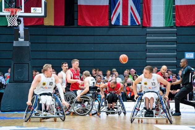 Rollstuhlbasketball WM 2018 in Hamburg - Gruppenphase Männer Deutschland GER gegen Kanada CAN Rollstuhlbasketball WM 2018 in Hamburg - Gruppenphase Männer Deutschland GER gegen Kanada CAN, Hamburg Hamburg Deutschland Edeloptics-Arena