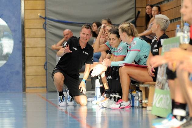 Andre Fuhr (TusSies Metzingen Trainer) TusSies Metzingen, Handball, Ligaspiel, Vorbereitung, Turnier, 20.08.2018, Foto:TBaur Eibner TusSies Metzingen vs. Brest Bretagne Handball Metzingen Copyright: xEIBNER TobiasxBaurx EP_TBR