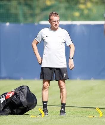 RB Leipzig - Training Fussball Leipzig, 22.08.2018, Red Bull Akademie, Fußball , Rasenballsport Leipzig, Training vor dem Auswärtsspiel in der Euroleague bei Sorja Luhansk. , Im Bild: Trainer Ralf Rangnick, RB Leipzig ,