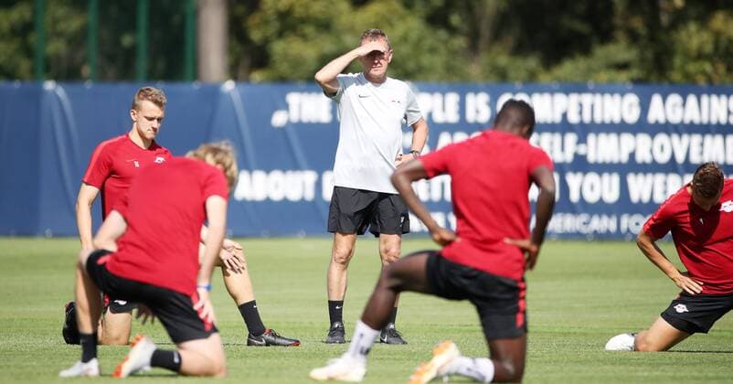 RB Leipzig - Training Fussball Leipzig, 22.08.2018, Red Bull Akademie, Fußball , Rasenballsport Leipzig, Training vor dem Auswärtsspiel in der Euroleague bei Sorja Luhansk. , Im Bild; Timo Werner ,
