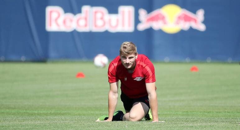 Sport Bilder des Tages RB Leipzig - Training Fussball Leipzig, 22.08.2018, Red Bull Akademie, Fußball , Rasenballsport Leipzig, Training vor dem Auswärtsspiel in der Euroleague bei Sorja Luhansk. , Im Bild; Timo Werner ,