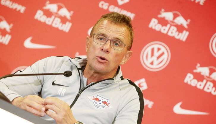 RB Leipzig - Pressekonferenz Fussball Leipzig, 22.08.2018, Red Bull Akademie, Fußball , Rasenballsport Leipzig, Pressekonferenz vor dem Auswärtsspiel in der Euroleague bei Sorja Luhansk. , Im Bild: Trainer Ralf Rangnick, RB Leipzig ,