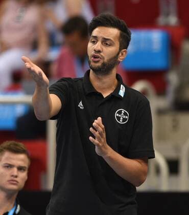 PIXUM Supercup 2018 in Düsseldorf. A-Jgd Finale TuSem Essen - Bayer Dormagen 22.08.2018. Trainer Jamal Naji (Dorm.).