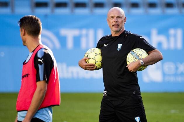 180822 Head coach Uwe Rösler of Malmö FF during a practice and press conference PK Pressekonferenz ahead of the UEFA Europa League qualifying match between Malmö FF and Midtjylland on August 22, 2018 in Malmö. Photo: Ludvig Thunman BILDBYRN kod LT 35524 Copyright: LUDVIGxTHUNMAN BB180822LT025