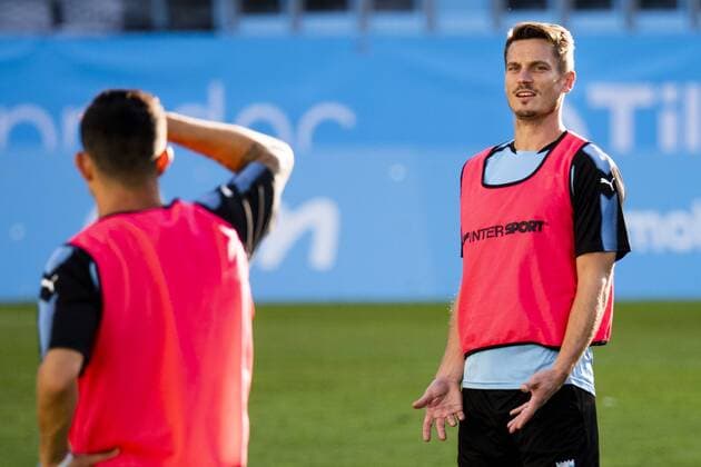 180822 Markus Rosenberg of Malmö FF during a practice and press conference PK Pressekonferenz ahead of the UEFA Europa League qualifying match between Malmö FF and Midtjylland on August 22, 2018 in Malmö. Photo: Ludvig Thunman BILDBYRN kod LT 35524 Copyright: LUDVIGxTHUNMAN BB180822LT026