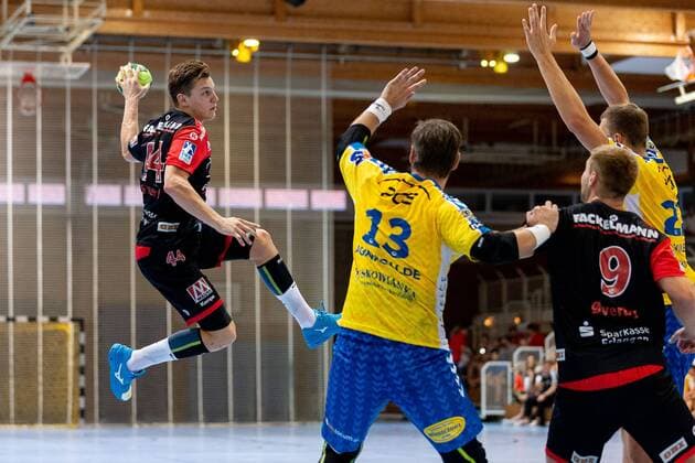 22.08.2018 - Handball -1. Bundesliga DKB HBL - Saison 2018 2019 - Testspiel - Freundschaftsspiel: HC Erlangen HCE - KS Vive Kielce - ThHa - Christoph Steinert (44, HC Erlangen ) Julen Aginagalde (13, Vive Kielce ) Petter Overby ( 9, HC Erlangen HCE )
