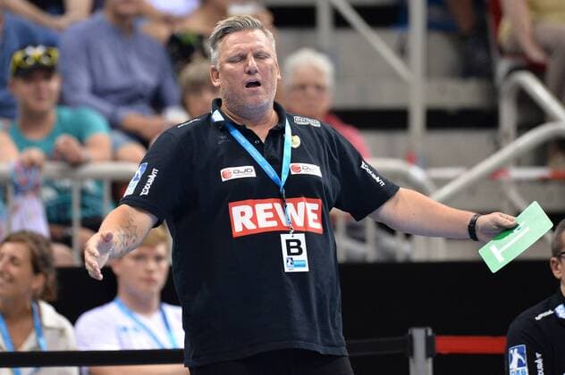 Handball Pixum Super Cup SG Flensburg Handewitt - Rhein-Neckar Löwen am 22.08.2018 im ISS Dome in Düsseldorf Nikolaj Jacobsen ( Cheftrainer Rhein-Neckar Löwen )