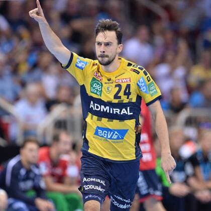 Handball Pixum Super Cup SG Flensburg Handewitt - Rhein-Neckar Löwen am 22.08.2018 im ISS Dome in Düsseldorf Patrick Goretzki ( Rhein-Neckar Löwen )