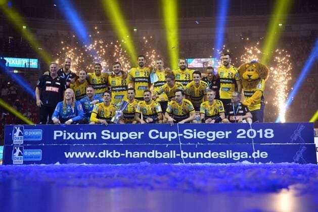 Handball Pixum Super Cup SG Flensburg Handewitt - Rhein-Neckar Löwen am 22.08.2018 im ISS Dome in Düsseldorf Gewinner Pixum Super Cup 2018 - Rhein-Neckar Löwen