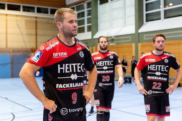 22.08.2018 - Handball -1. Bundesliga DKB HBL - Saison 2018 2019 - Testspiel - Freundschaftsspiel: HC Erlangen HCE - KS Vive Kielce - ThHa - Petter Overby ( 9, HC Erlangen HCE ) Nico Büdel (20, HC Erlangen ) Dominik Mappes (22, HC Erlangen HCE )
