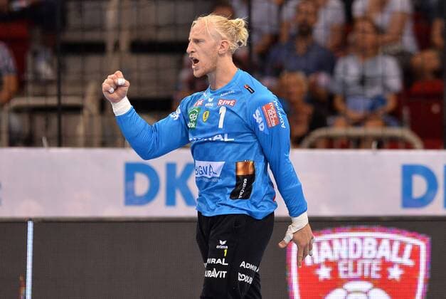 Handball Pixum Super Cup SG Flensburg Handewitt - Rhein-Neckar Löwen am 22.08.2018 im ISS Dome in Düsseldorf Mikael Appelgren ( Rhein-Neckar Löwen )