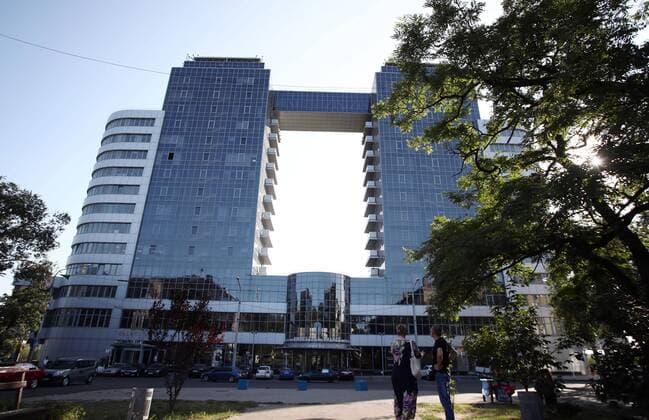 RB Leipzig in Saporoschje Fussball Euro League Quali Saporoschje Ukraine, 22.08.2018, In Saporoschje findet morgen das Euro League Qualispiel Sorja Luhansk (UKR) vs. RB Leipzig (GER) statt, Im Bild: Khotisa Palace, Teamhotel von RB Leipzig. ,