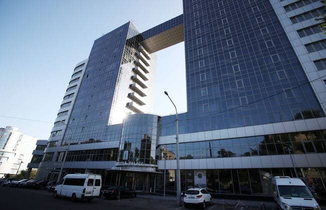 RB Leipzig in Saporoschje Fussball Euro League Quali Saporoschje Ukraine, 22.08.2018, In Saporoschje findet morgen das Euro League Qualispiel Sorja Luhansk (UKR) vs. RB Leipzig (GER) statt, Im Bild: Khotisa Palace, Teamhotel von RB Leipzig. ,