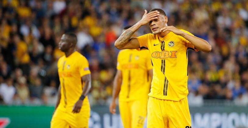 22.08.2018 Stade de Suisse Bern , SCHWEIZ , Saison 2018 2019 Herren Fussball Champions league Qualifikation Hinspiel BSC Young Boys Bern - Dinamo Zagreb Guillaume Hoarau (Young Boys)