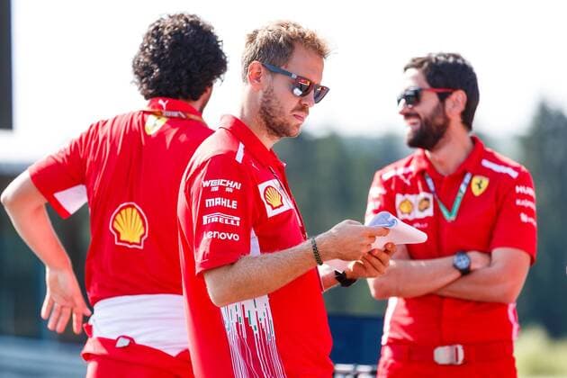 Sebastian Vettel (Scuderia Ferrari) besichtigt mit Teammitgliedern die Strecke, Grosser Preis von Belgien 2018, Motorsport, Formel 1, 23.07.2018, Grosser Preis von Belgien 2018, Motorsport, Formel 1, 23.07.2018 Copyright: xEIBNER AlexanderxNeisx EP_ANS