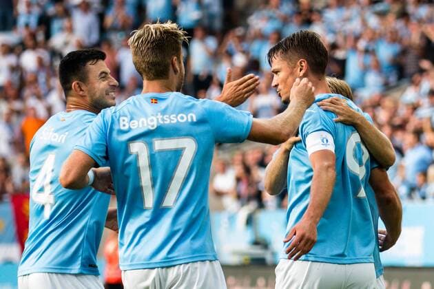 Fußball, EL Quali, Malmö FF - FC Midtjylland 180823 Markus Rosenberg of Malmö FF celebrates the 1-0 goal during the UEFA Europa League qualifying match between Malmö FF and Midtjylland on August 23, 2018 in Malmö. Photo: Ludvig Thunman BILDBYRN kod LT 35525 Copyright: LUDVIGxTHUNMAN BB180823LT020