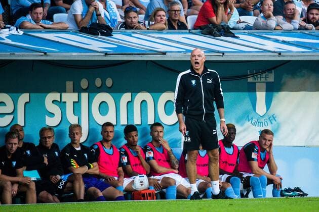 Fußball, EL Quali, Malmö FF - FC Midtjylland 180823 head coach Uwe Rösler of Malmö FF during the UEFA Europa League qualifying match between Malmö FF and Midtjylland on August 23, 2018 in Malmö. Photo: Ludvig Thunman BILDBYRN kod LT 35525 Copyright: LUDVIGxTHUNMAN BB180823LT025